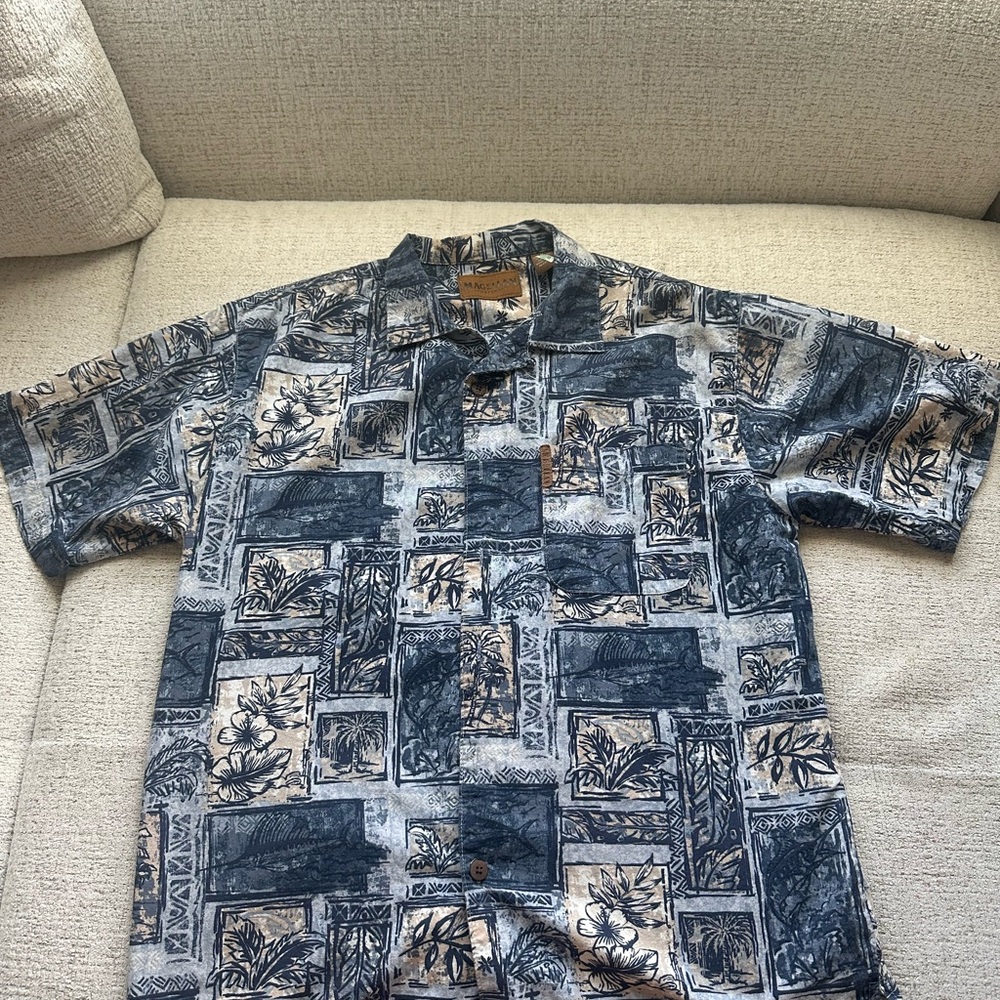 Blue Patterned Men's Shirt